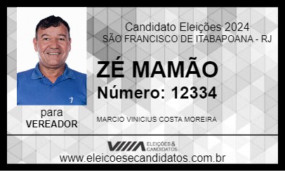 Candidato ZÉ MAMÃO 2024 - SÃO FRANCISCO DE ITABAPOANA - Eleições