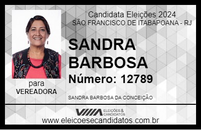 Candidato SANDRA BARBOSA 2024 - SÃO FRANCISCO DE ITABAPOANA - Eleições