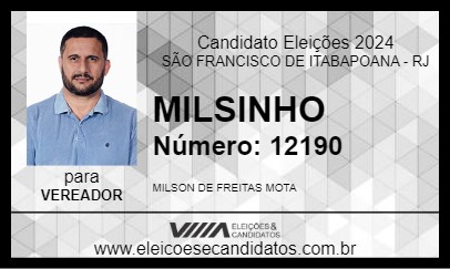 Candidato MILSINHO 2024 - SÃO FRANCISCO DE ITABAPOANA - Eleições