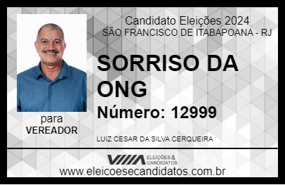 Candidato SORRISO DA ONG 2024 - SÃO FRANCISCO DE ITABAPOANA - Eleições