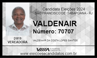 Candidato VALDENAIR 2024 - SÃO FRANCISCO DE ITABAPOANA - Eleições