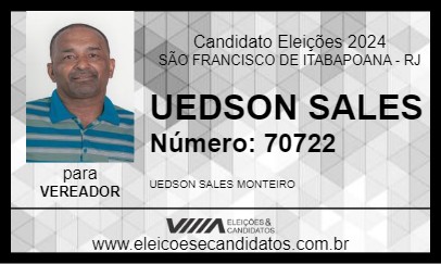 Candidato UEDSON SALES 2024 - SÃO FRANCISCO DE ITABAPOANA - Eleições