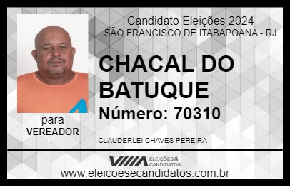 Candidato CHACAL DO BATUQUE 2024 - SÃO FRANCISCO DE ITABAPOANA - Eleições