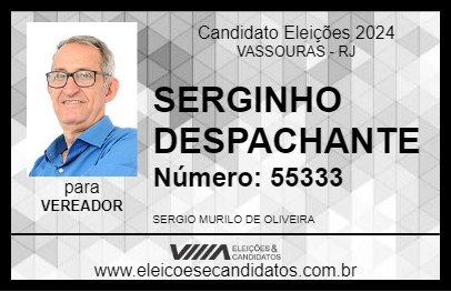 Candidato SERGINHO DESPACHANTE  2024 - VASSOURAS - Eleições