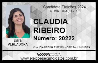 Candidato CLAUDIA RIBEIRO 2024 - NOVA IGUAÇU - Eleições