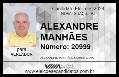 Candidato ALEXANDRE MANHÃES 2024 - NOVA IGUAÇU - Eleições