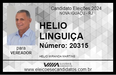 Candidato HELIO LINGUIÇA 2024 - NOVA IGUAÇU - Eleições