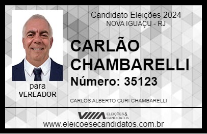 Candidato CARLÃO CHAMBARELLI 2024 - NOVA IGUAÇU - Eleições