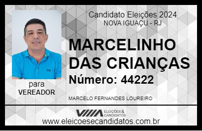 Candidato MARCELINHO DAS CRIANÇAS 2024 - NOVA IGUAÇU - Eleições