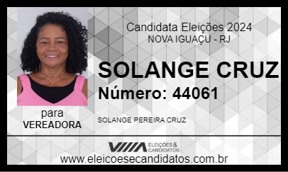 Candidato SOLANGE CRUZ 2024 - NOVA IGUAÇU - Eleições