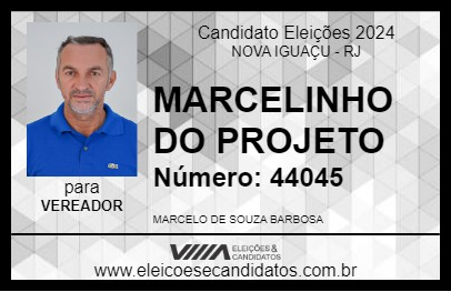 Candidato MARCELINHO DO PROJETO 2024 - NOVA IGUAÇU - Eleições