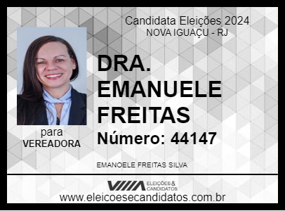 Candidato DRA. EMANOELE FREITAS 2024 - NOVA IGUAÇU - Eleições