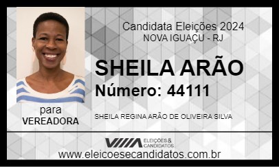 Candidato SHEILA ARÃO 2024 - NOVA IGUAÇU - Eleições