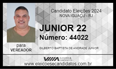 Candidato JUNIOR 22 2024 - NOVA IGUAÇU - Eleições