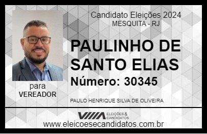 Candidato PAULINHO DE SANTO ELIAS 2024 - MESQUITA - Eleições