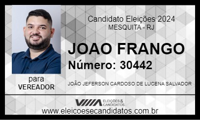 Candidato JOAO FRANGO 2024 - MESQUITA - Eleições