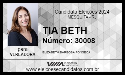 Candidato TIA BETH 2024 - MESQUITA - Eleições