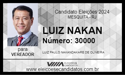 Candidato LUIZ NAKAN 2024 - MESQUITA - Eleições