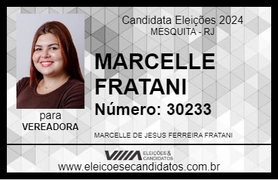 Candidato MARCELLE FRATANI 2024 - MESQUITA - Eleições