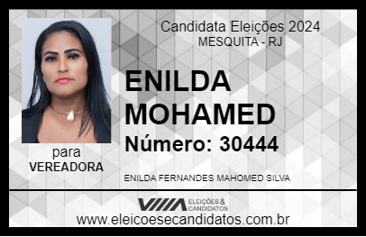 Candidato ENILDA MOHAMED 2024 - MESQUITA - Eleições