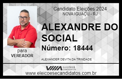 Candidato ALEXANDRE DO SOCIAL 2024 - NOVA IGUAÇU - Eleições