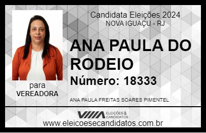 Candidato ANA PAULA DO RODEIO 2024 - NOVA IGUAÇU - Eleições