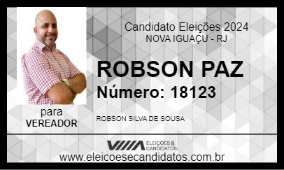 Candidato ROBSON PAZ 2024 - NOVA IGUAÇU - Eleições