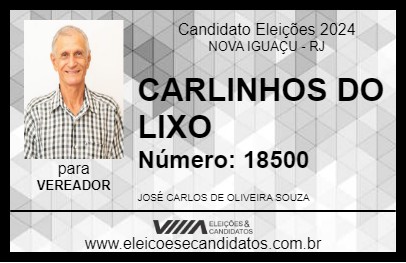 Candidato CARLINHOS DO LIXO 2024 - NOVA IGUAÇU - Eleições