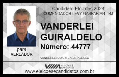 Candidato VANDERLEI GUIRALDELO 2024 - COMENDADOR LEVY GASPARIAN - Eleições