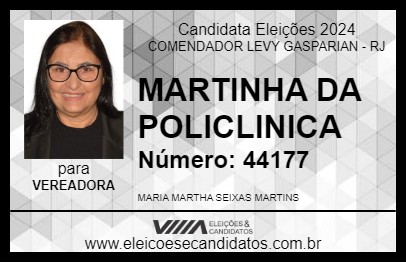 Candidato MARTINHA DA POLICLINICA 2024 - COMENDADOR LEVY GASPARIAN - Eleições