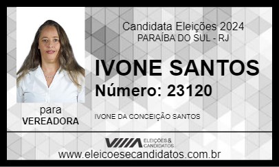 Candidato IVONE SANTOS 2024 - PARAÍBA DO SUL - Eleições