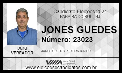 Candidato JONES GUEDES 2024 - PARAÍBA DO SUL - Eleições