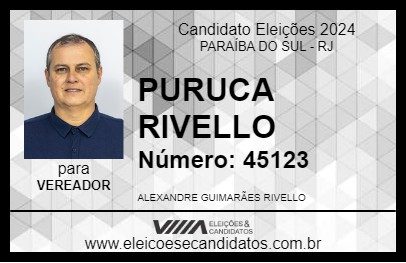 Candidato PURUCA RIVELLO 2024 - PARAÍBA DO SUL - Eleições