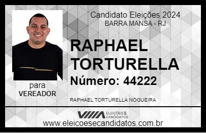 Candidato RAPHAEL TORTURELLA 2024 - BARRA MANSA - Eleições