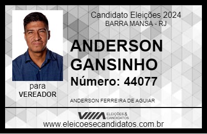 Candidato ANDERSON GANSINHO 2024 - BARRA MANSA - Eleições