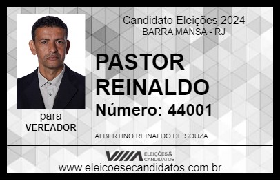 Candidato PASTOR REINALDO  2024 - BARRA MANSA - Eleições