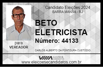 Candidato BETO ELETRICISTA 2024 - BARRA MANSA - Eleições