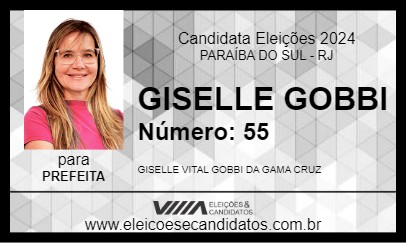 Candidato GISELLE GOBBI 2024 - PARAÍBA DO SUL - Eleições