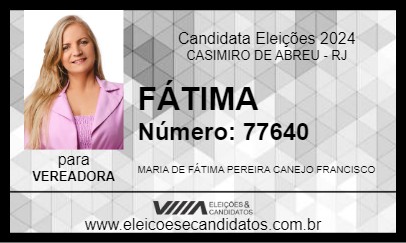 Candidato FÁTIMA 2024 - CASIMIRO DE ABREU - Eleições