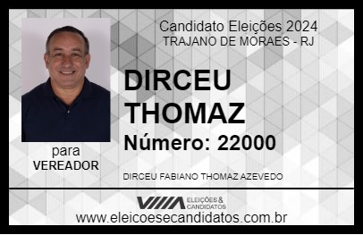 Candidato DIRCEU THOMAZ 2024 - TRAJANO DE MORAES - Eleições