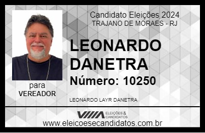 Candidato LEONARDO DANETRA 2024 - TRAJANO DE MORAES - Eleições