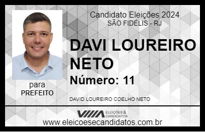 Candidato DAVI LOUREIRO NETO 2024 - SÃO FIDÉLIS - Eleições