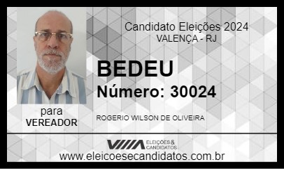 Candidato BEDEU 2024 - VALENÇA - Eleições