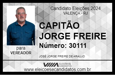 Candidato CAPITÃO JORGE FREIRE 2024 - VALENÇA - Eleições