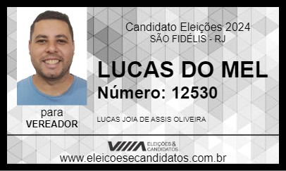 Candidato LUCAS DO MEL 2024 - SÃO FIDÉLIS - Eleições