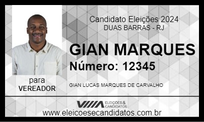 Candidato GIAN MARQUES 2024 - DUAS BARRAS - Eleições