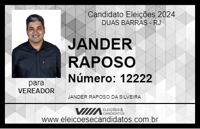 Candidato JANDER RAPOSO 2024 - DUAS BARRAS - Eleições