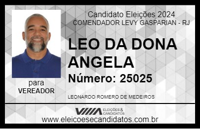 Candidato LEO DA DONA ANGELA 2024 - COMENDADOR LEVY GASPARIAN - Eleições