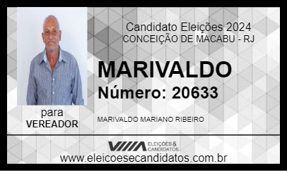 Candidato MARIVALDO 2024 - CONCEIÇÃO DE MACABU - Eleições