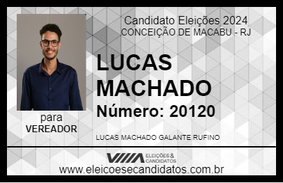 Candidato LUCAS MACHADO 2024 - CONCEIÇÃO DE MACABU - Eleições